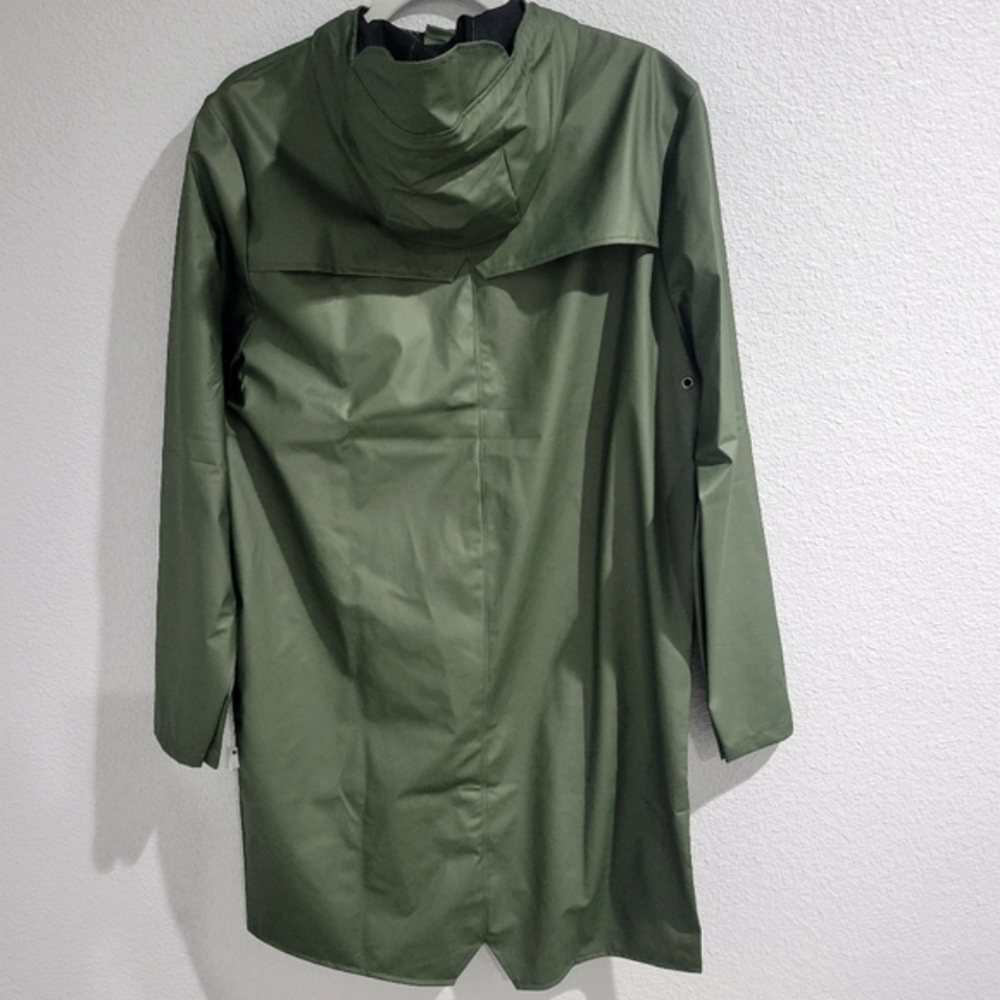 Rains Jacket Long Evergreen Raincoat Unisex NWT - Picture 7 of 10